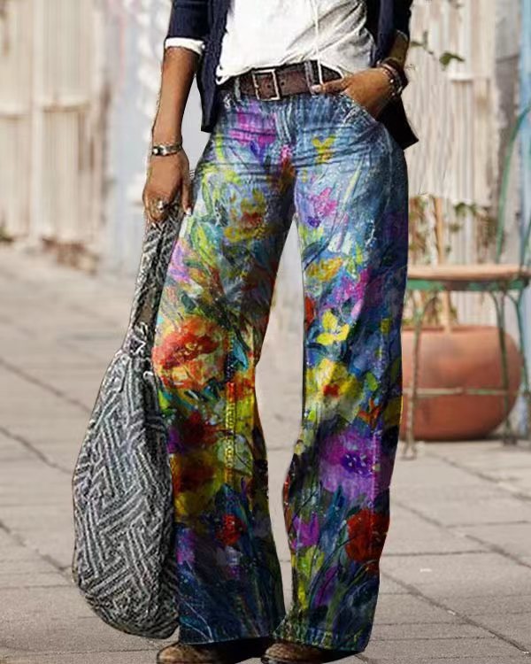 Diagonal Cloth Jeans 3D Pattern Casual Pants - Image 9