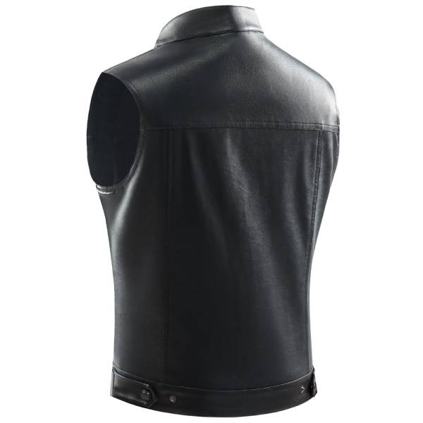 Men's Casual Multi-pocket Stand Collar Vest Coat - Image 4