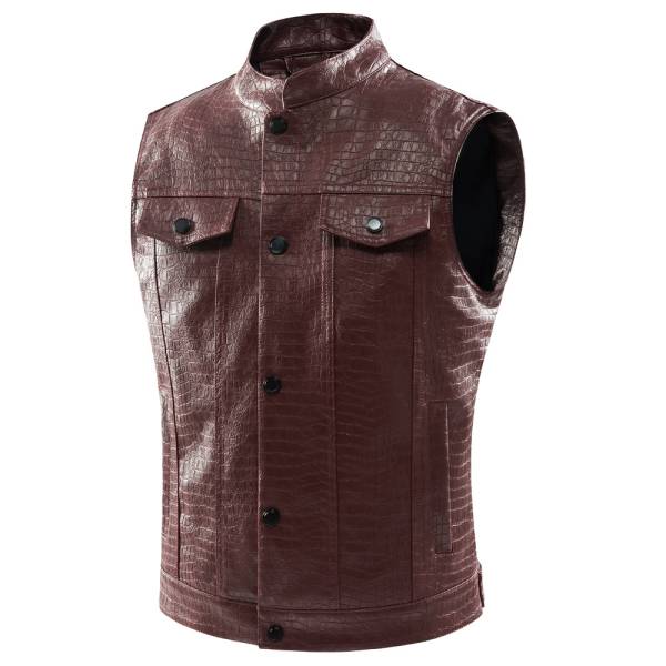 Men's Casual Multi-pocket Stand Collar Vest Coat - Image 7