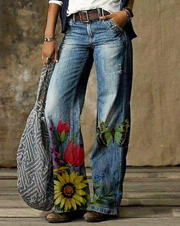 Diagonal Cloth Jeans 3D Pattern Casual Pants - Image 6