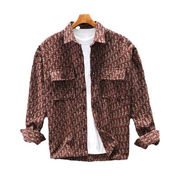 Men's Wide-style Drop-shoulder Woolen Houndstooth Shirt Coat - Image 5