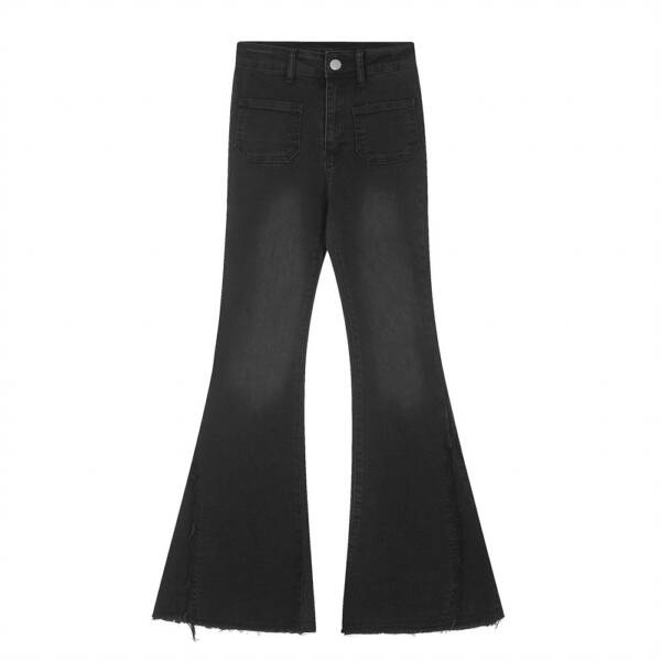 Women's Wide-leg Flared Jeans With Pockets - Image 5