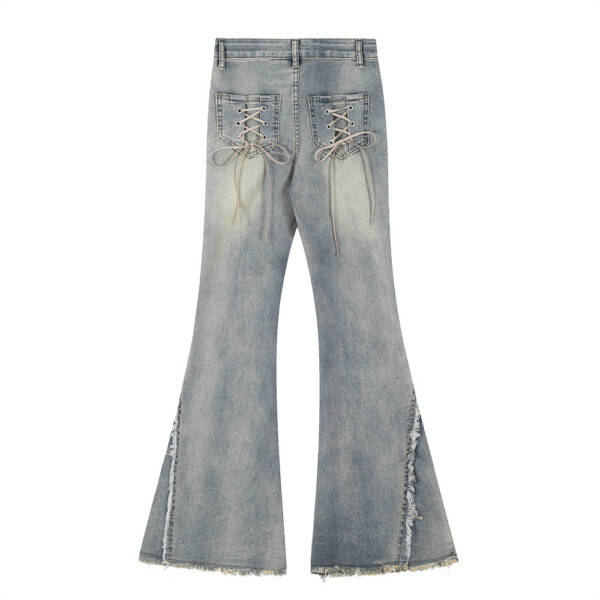 Women's Wide-leg Flared Jeans With Pockets - Image 2