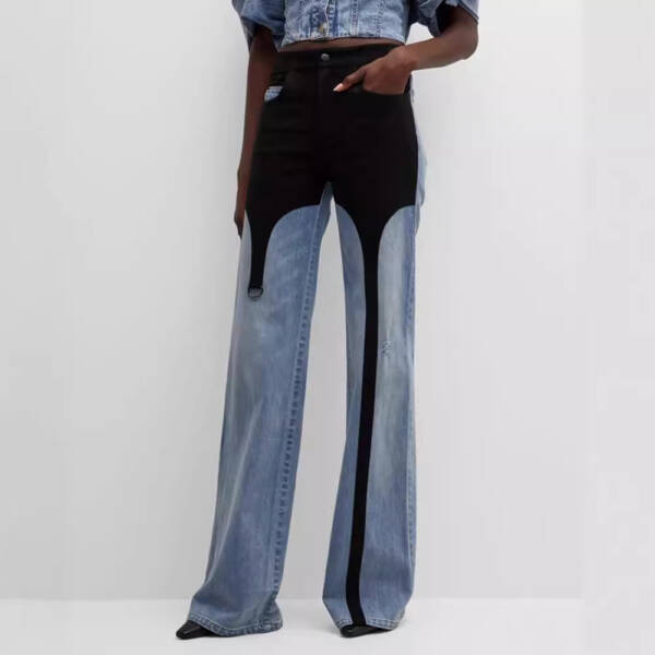 Casual High Waist Straight Pants Loose Washed-out Jeans