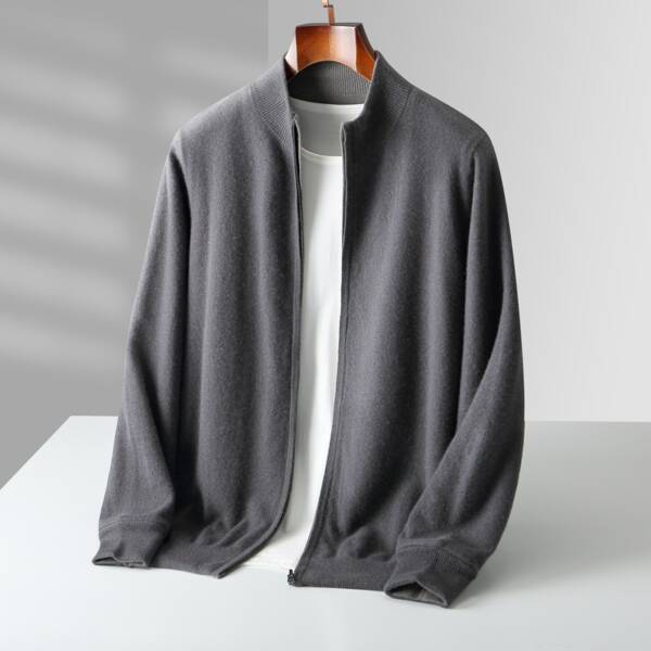 Autumn And Winter Double-sided Thickened Zipper Wool Cardigan - Image 9