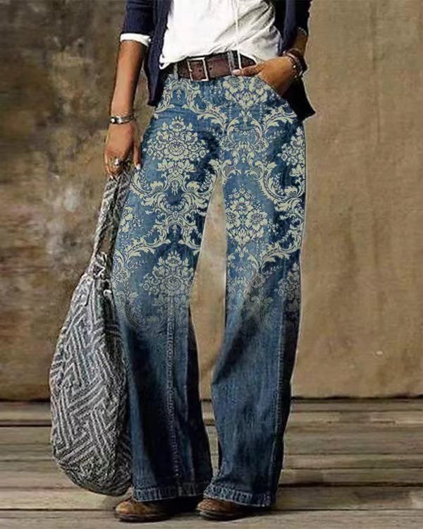 Diagonal Cloth Jeans 3D Pattern Casual Pants - Image 7