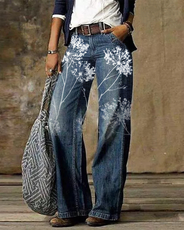 Diagonal Cloth Jeans 3D Pattern Casual Pants - Image 3