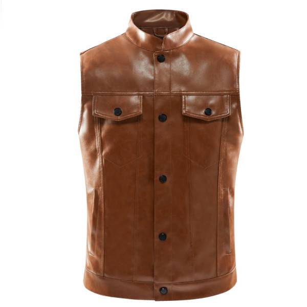 Men's Casual Multi-pocket Stand Collar Vest Coat - Image 2