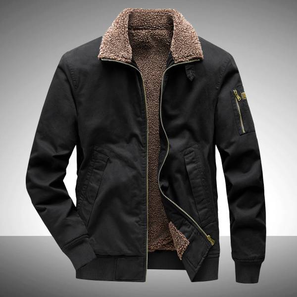 Men's Jacket Autumn And Winter Fleece-lined Padded Overalls Jacket - Image 3