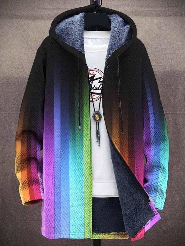 Casual Men's Zipper Hooded Cardigan Cotton-padded Jacket - Image 7