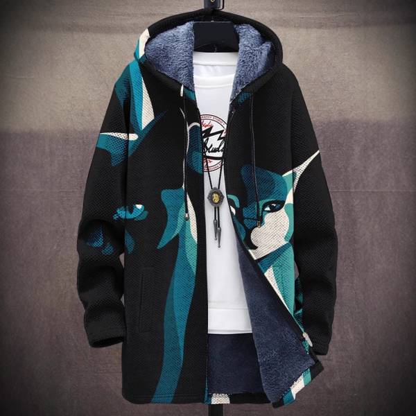 Casual Men's Zipper Hooded Cardigan Cotton-padded Jacket - Image 2