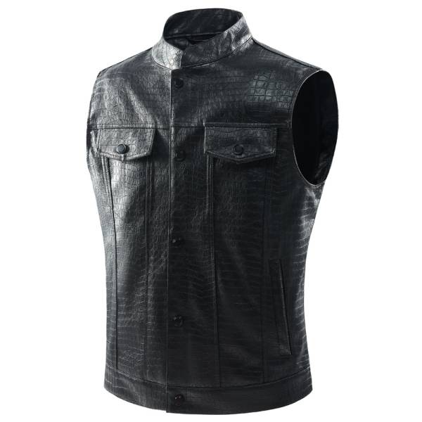 Men's Casual Multi-pocket Stand Collar Vest Coat - Image 6