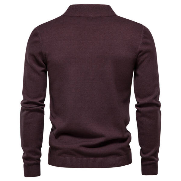 Mid-collar Slim Fit Men's Sweater Men's Multi-color - Image 3