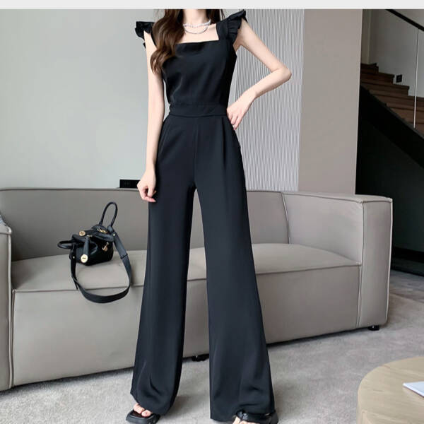 Mushroom Edge Temperament Sleeveless Jumpsuit With A Drooping Feeling And Wide Leg Pants - Image 9