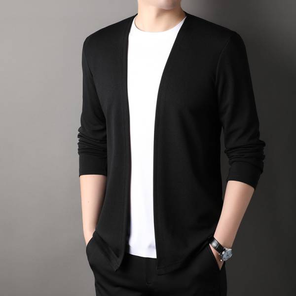 Spring Men's Cardigan Korean Style Middle-aged - Image 2