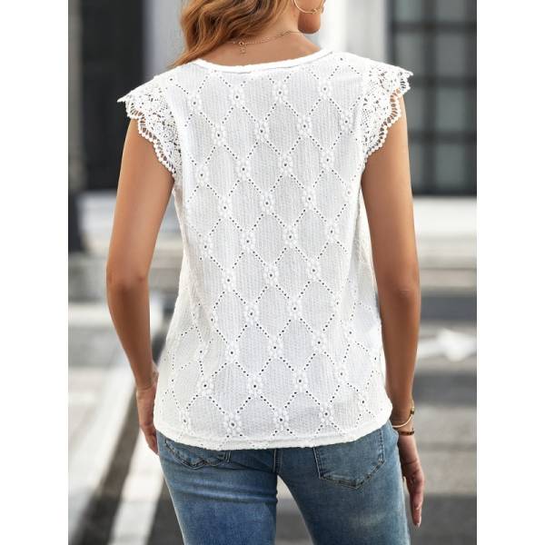 Sleeveless Lace Collar With Lace Short Sleeves - Image 2