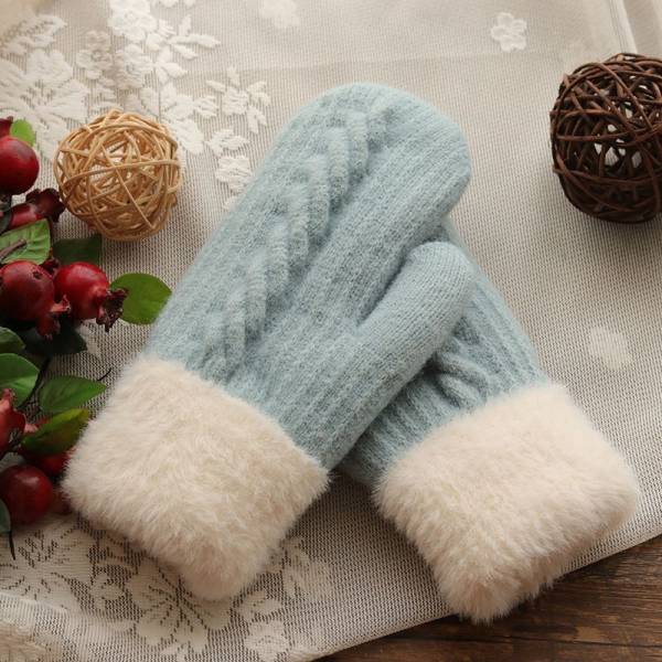 Women's Winter Warm And Cute Riding Gloves With Velvet - Image 3