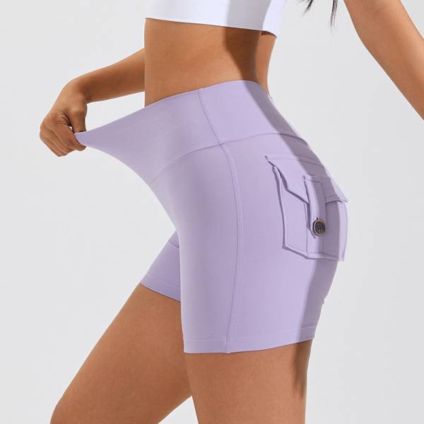 High Waist Hip Lifting Shorts With Pockets Quick Dry Yoga Fitness Sports Pants Summer Women Clothes - Image 4