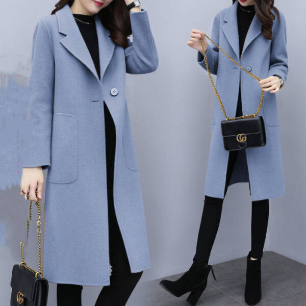 Mid-length Loose Wool Overcoat Women's Coat - Image 7