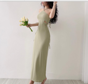 Elegant Women's Clothing Halter Cut-out Dress - Image 6