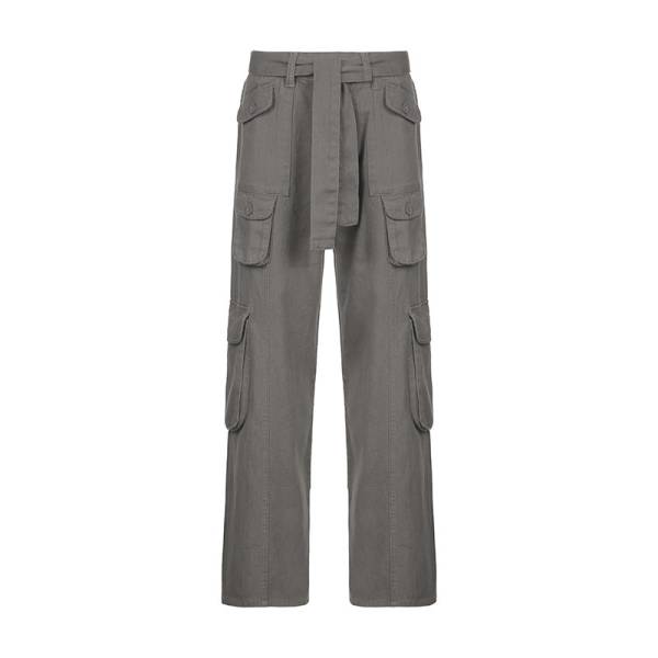 Retro Grey Work Jeans For Women European-american Style - Image 2