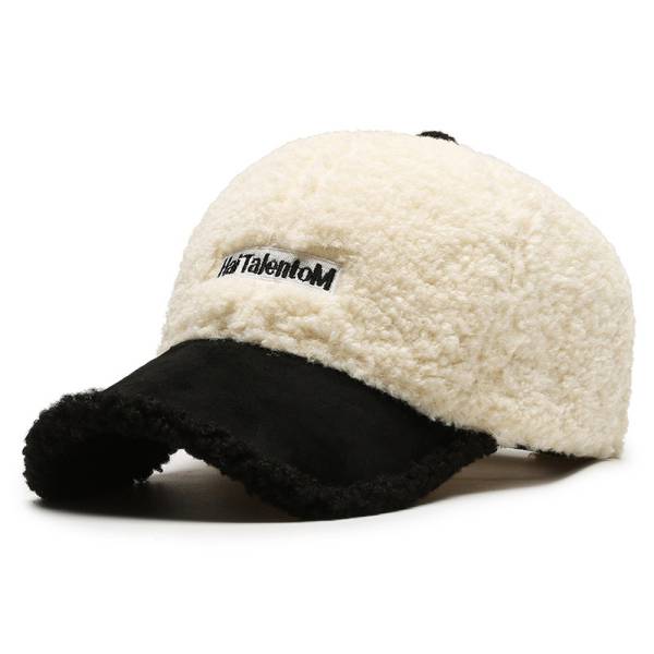 Autumn Winter Color Matching Fashion All-match Plush Warm Peaked Cap - Image 6