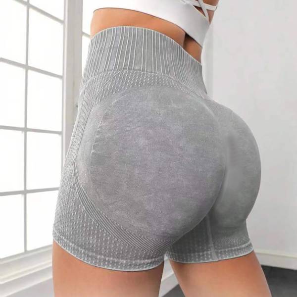 High-waisted Hip-lifting Fitness Pants Solid Color Quick-drying Tight Running Sports Yoga Shorts Women - Image 5