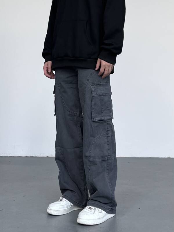 Autumn And Winter American Style Washed And Worn Loose Straight-leg Overalls - Image 3