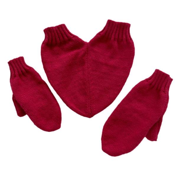 Love Warm Decoration Solid Color Knitted Yarn Gloves - Image 5