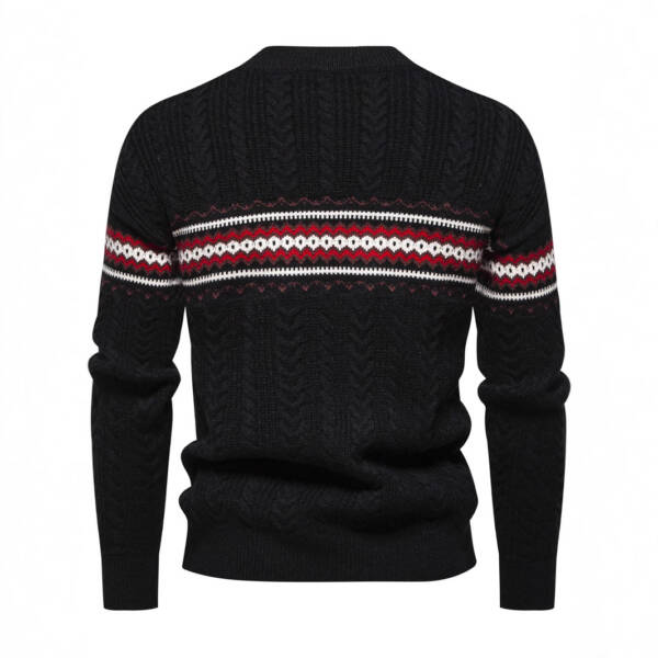 Men's Round Neck Pullover Print Casual Sweater - Image 3