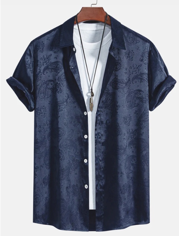 Printed Trendy Loose Men's Shirt - Image 2