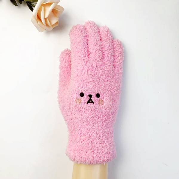 Warm Lady Winter Knitting Plush Gloves - Image 6