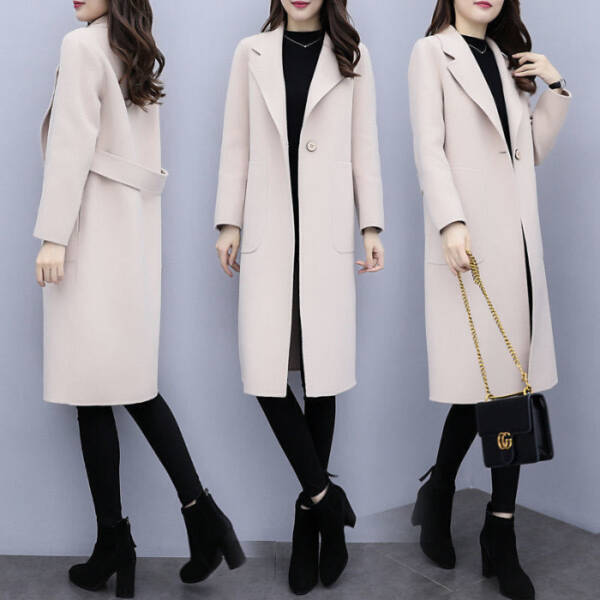 Mid-length Loose Wool Overcoat Women's Coat - Image 5