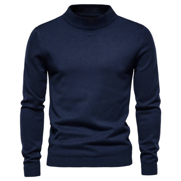 Mid-collar Slim Fit Men's Sweater Men's Multi-color - Image 10