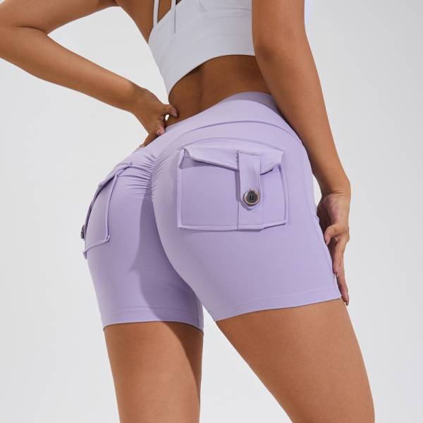 High Waist Hip Lifting Shorts With Pockets Quick Dry Yoga Fitness Sports Pants Summer Women Clothes - Image 5