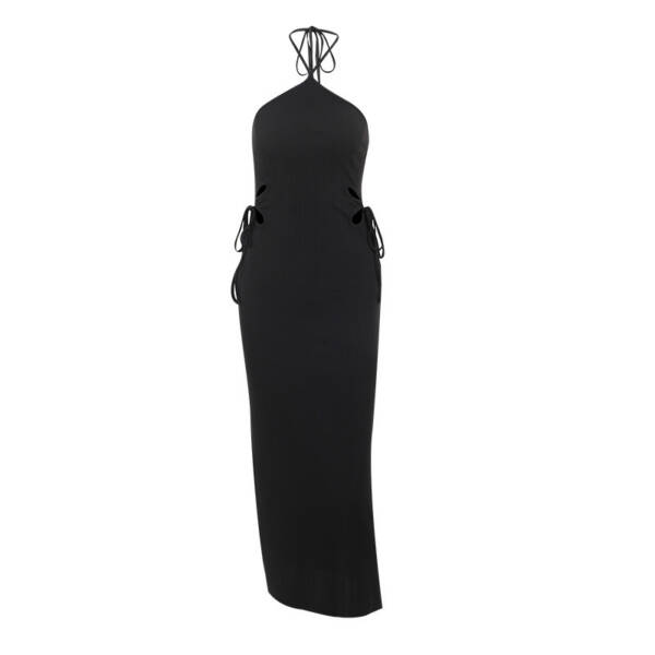 Elegant Women's Clothing Halter Cut-out Dress - Image 2