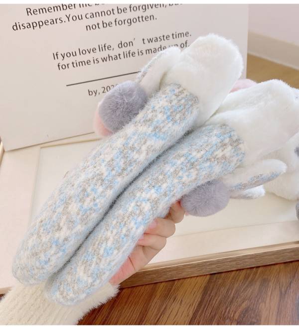 Winter Plush Thickened Knitting Gloves - Image 2