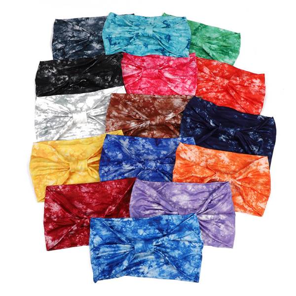 European And American New Tie-dye Sports Sweat-absorbent Hair Band Women's Super Wide Headscarf - Image 2