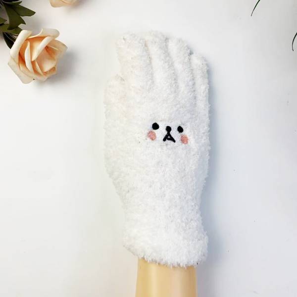 Warm Lady Winter Knitting Plush Gloves - Image 8