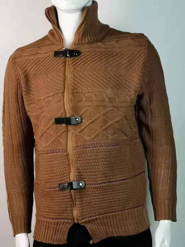 Autumn And Winter Turtleneck Men's Cardigan Coat - Image 7