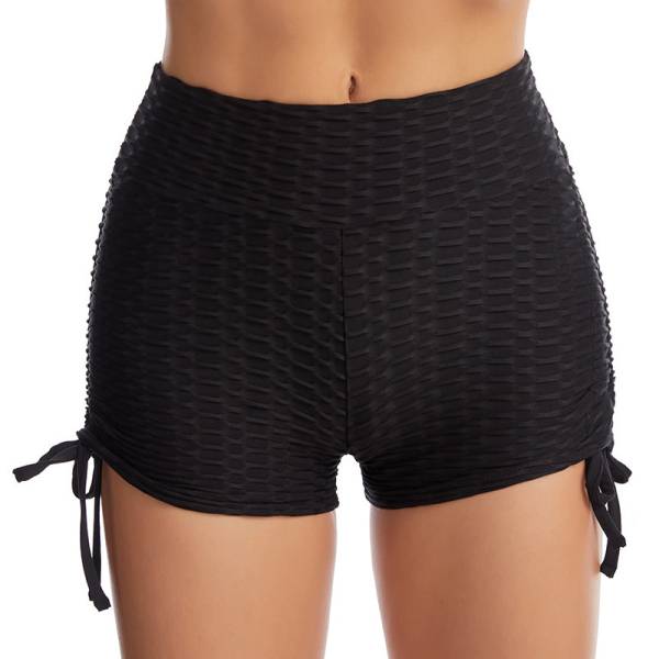 Drawstring Shorts Textured Butt Lift Gym Workout Slim Jogging Fitness Yoga Leggings Shorts - Image 5