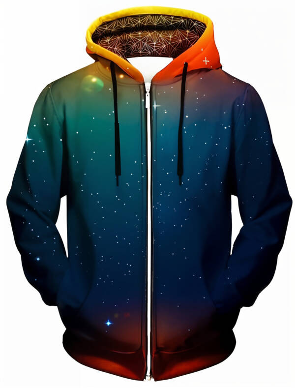 Men's and Women's 3D Printed Hoodie with Zipper - Image 9