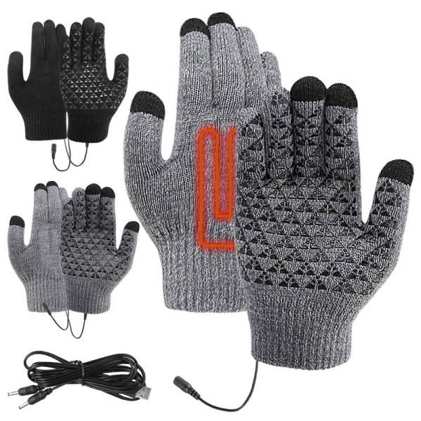 USB Heating Electric Heating Gloves Thermal Thickened Knitting